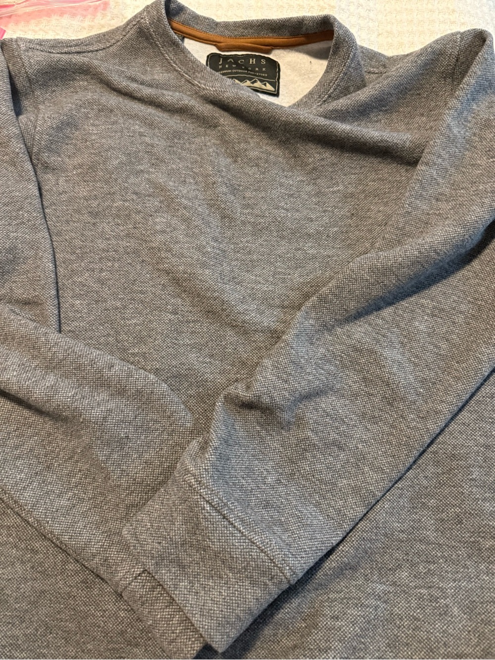JACHS NY Fleece Lined Crewneck Pullover Sweater Gray Men’s Small Outdoor - Picture 6 of 6